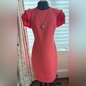 Badgley Mischka coral dress